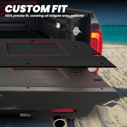 LASFIT Tailgate Mat for Honda Ridgeline 2017 2018 2019 Tailgate Liner, Custom Fit Anti-Scratch Anti-Slip Easy Installation TPE All Weather Tailgate Protector Cover, Black - style: 8）For Honda Ridgeline | 2017-2019 | Tailgate Mat