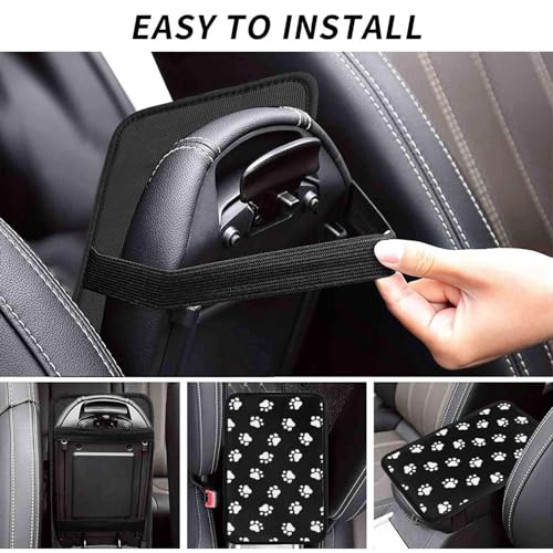 Dog Paw Prints Auto Center Console Armrest Cover Pad, Universal Fit Waterproof Comfort Car Armrest Cushion for Most Vehicle SUV Truck - color: Dog Paw Prints