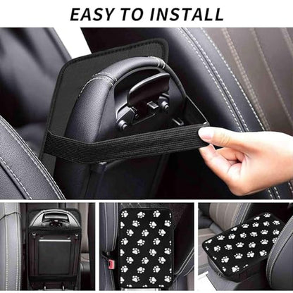 Dog Paw Prints Auto Center Console Armrest Cover Pad, Universal Fit Waterproof Comfort Car Armrest Cushion for Most Vehicle SUV Truck - color: Dog Paw Prints