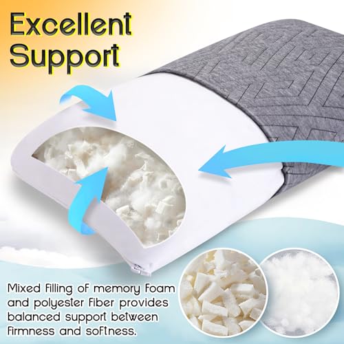 1 MIDDLE ONE Travel Pillow for Sleeping Camping, Memory Foam Small Pillow with Breathable Cover for Backpacking, Airplane, Car (15.5 X 12 Inch) - size: 15.5 X 12 Inch