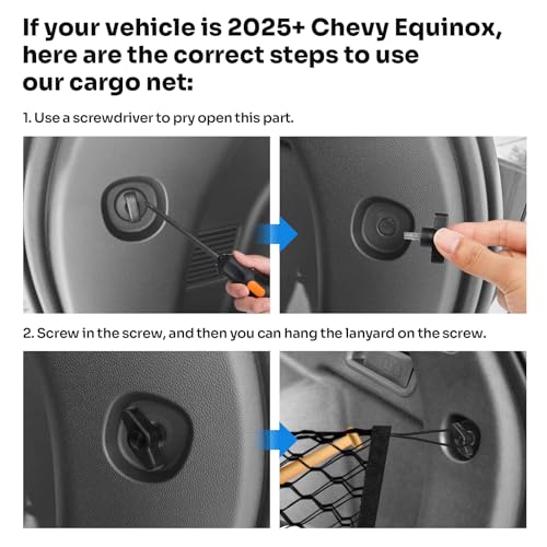 Canvcle Trunk Cargo Net for 2018-2025 2026 Chevy Equinox & GMC Terrain Accessories Envelope Style Mesh Trunk Net Organizer and Storage Stretchable Elastic Nylon Rear Cargo Netting with Hooks - style: for Chevy Equinox