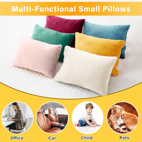 1 MIDDLE ONE 2 Pack Small Pillow, Memory Foam Mini Pillow 11 X 7 Inches for Travel, Sleeping, Nap and Neck, Knee, Lumbar Support, Tiny Cushion for Pet, Dogs (Lake Blue) - color: Lake Blue, size: 11x7 inch
