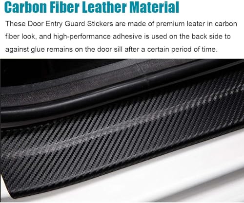 LEXLEY For 2019-2026 Blazer 2018-2026 Equinox 2018-2025 Traverse Carbon Fiber Style Leather Door Sill Protector Guard Sills Protector Trim,Welcome Pedal Protect 4PCS-SLIVER