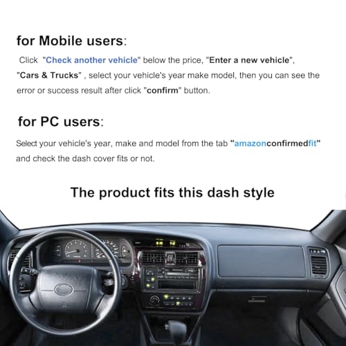 Dash Cover Mat Custom Fit for Toyota Avalon Dashboard Cover Pad Carpet Protector F223 (Darkgray) - color: Dark Gray