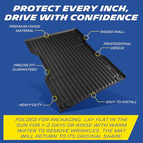 MICHELIN Truck Bed Mat for 2024 2025 2026 Toyota Tacoma - 6 FT / 73.5" Long Bed (Not Fit Drop-in Liners), All-Weather Truck Bed Liner, Custom Fit, Durable TPE Bedliner, Non-Slip - size: 1) Tacoma | 24-26 | 6 FT