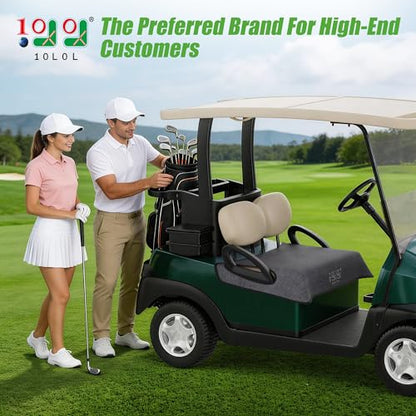 10L0L Universal Golf Cart Seat Covers/Seat Blanket for EZGO TXT/RXV & Club Car DS/Precedent, Breathable Seat Towel/Seat Cushions with Non-Slip Backing, All-Season Comfort (Not for Yamaha) - color: Linen Stripes