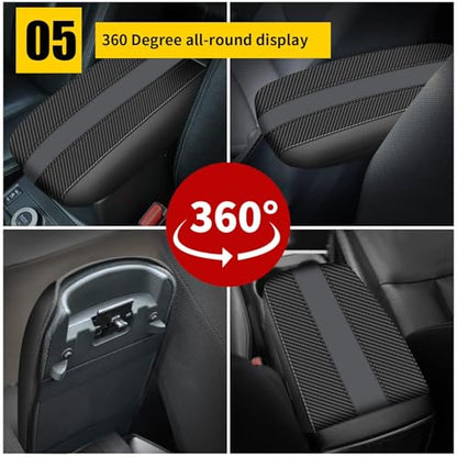 AOMSAZTO Console Covers for 2012-2015 Honda Civic Armrest Covers for Honda Civic Black with Carbon Fiber - color: black-2