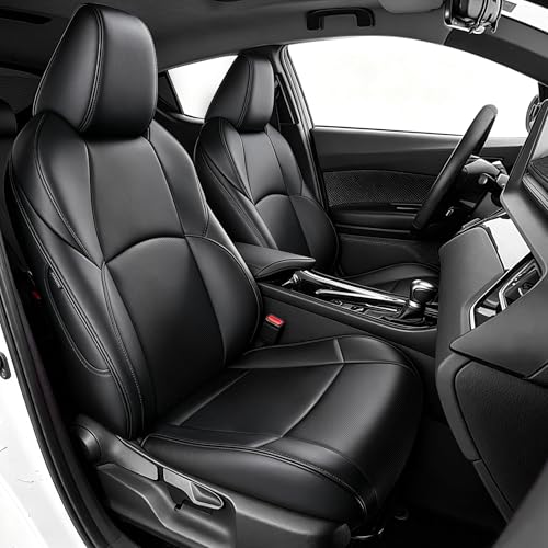 Custom Fit for Toyota CHR 2018 2019 2020 2021 2022 Full Set Faux Leather C-HR Seat Covers Compatible Airbag Black