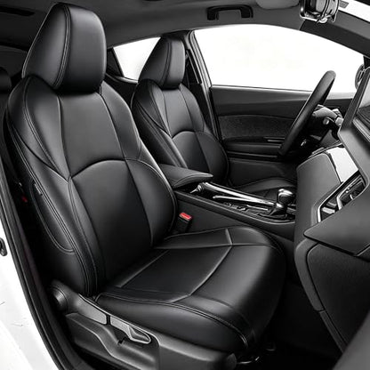 Custom Fit for Toyota CHR 2018 2019 2020 2021 2022 Full Set Faux Leather C-HR Seat Covers Compatible Airbag Black