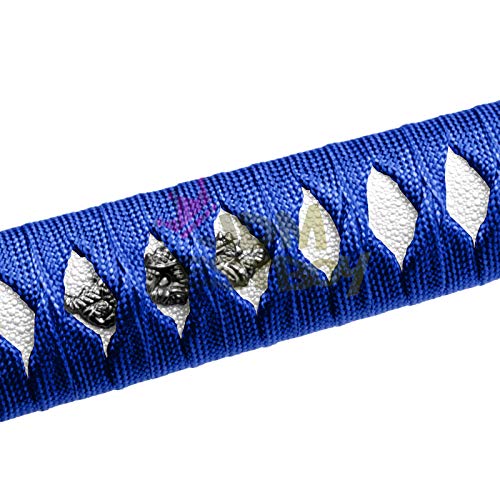 JDMBESTBOY Samurai Sword Blue White Shift Knob Shifter Alloy Katana Adapter Universal 15cm - color: Blue White, size: 15cm