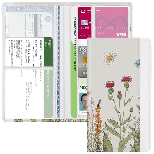 Car Registration and Insurance Holder, Auto Truck Document Holder with Magnetic Shut, Vehicle Glove Box Car Organizer, Interior Car Accessories for Women Men (Dandelion) - color: Dandelion