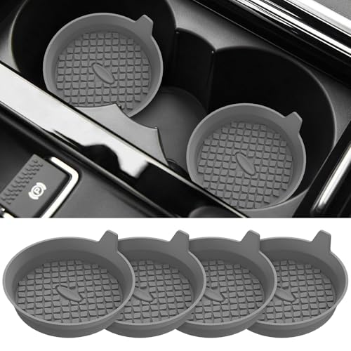 ME.FAN Car Cup Holder Coasters [4 Pack] Silicone Cups Mats, Automotive Universal Non-Slip Recessed Interior Accessories Dark Grey - color: 4pack-dark Grey