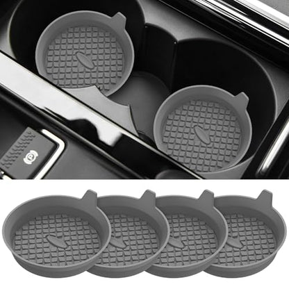 ME.FAN Car Cup Holder Coasters [4 Pack] Silicone Cups Mats, Automotive Universal Non-Slip Recessed Interior Accessories Dark Grey - color: 4pack-dark Grey