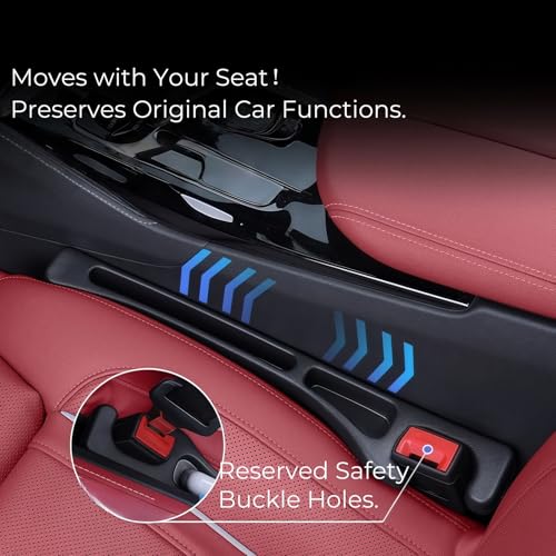 Car Seat Gap Filler, 2-Pack No-Drop Seat Side Gap Seam Filler Organizer with Phone Holder, Universal Fit Fill The Gap Between Seat & Console, Perfect for Car, SUV, Truck