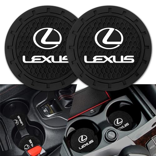 Car Cup Holder Coaster for Lexus ES350 GS350 GS300h GS450h is300 | Silicone, 2.76 Inch, 2 Pieces, ls460 rx350 NX300h Compatible, Car Interior Accessories - color: Black-a5
