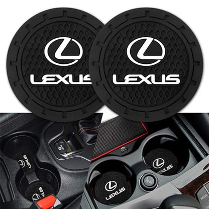 Car Cup Holder Coaster for Lexus ES350 GS350 GS300h GS450h is300 | Silicone, 2.76 Inch, 2 Pieces, ls460 rx350 NX300h Compatible, Car Interior Accessories - color: Black-a5