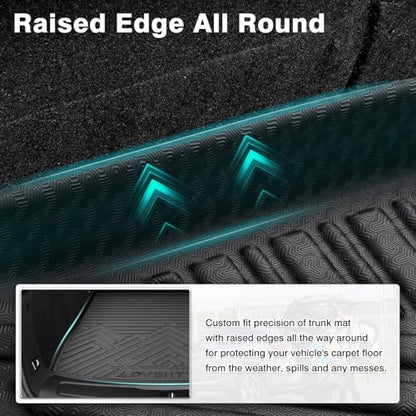 Mixsuper Cargo Liner for Jeep Grand Cherokee 2022-2026, All Weather TPE Trunk Cargo Mat with Backrest Protectors Compatible with Grand Cherokee & 4xe (Not for Grand Cherokee L/WK) - size: 22-25 |Grand Cherokee 4XE| Cargo & Backrest Mat