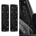 2PCS Bling Seat Belt Covers, Seat Belt Cover Pad, Car Seatbelt Shoulder Pads with Rhinestone, Auto Accessories Comfortable Automotive Neck Shoulder Mat Cushion for Car Truck SUV (Black) - color: Black