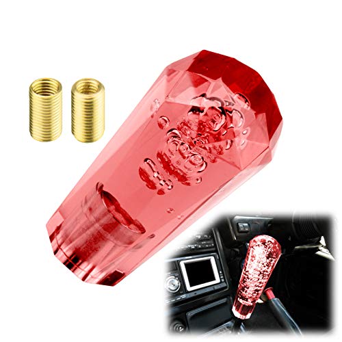 Shift Knob Stick Crystal Transparent Bubble Red Throw Gear Shifter 10cm - color: Red, size: 10cm