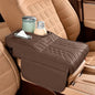 Upgraded Car Center Console Cover,PU Leather Car Armrest Cover Cushion Contains High Elasticity Sponge with Cup Holder,2 Storage Bags Tissue Box (Coffee-B) - color: Coffee-B