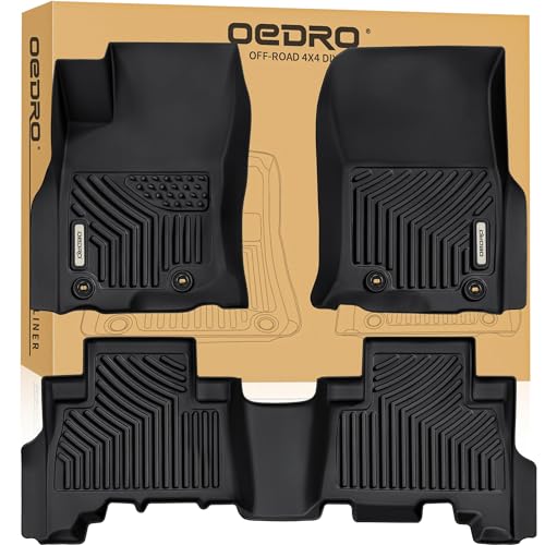 OEDRO Floor Mats Fit for Toyota 4Runner 2024-2013 / Lexus GX460 2014-2023, TPE All-Weather 4Runner Car Mats Includes 1st and 2nd Row Full Set Liners, Black - style: 13-24 Toyota 4Runner/2014-2023 Lexus GX460