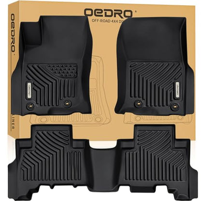 OEDRO Floor Mats Fit for Toyota 4Runner 2024-2013 / Lexus GX460 2014-2023, TPE All-Weather 4Runner Car Mats Includes 1st and 2nd Row Full Set Liners, Black - style: 13-24 Toyota 4Runner/2014-2023 Lexus GX460