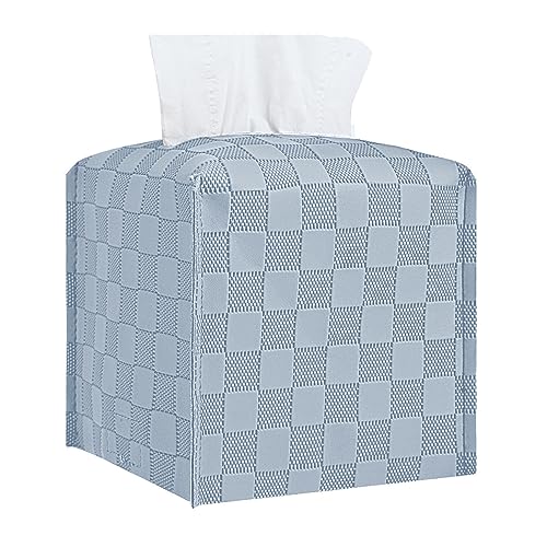 Tissue Box Cover, Tissue Box Holder Square, Tissue Holders Decorative Organizer for Home Decor, Tabletop and Car, 5"X5"X5" (Blue) - color: Blue