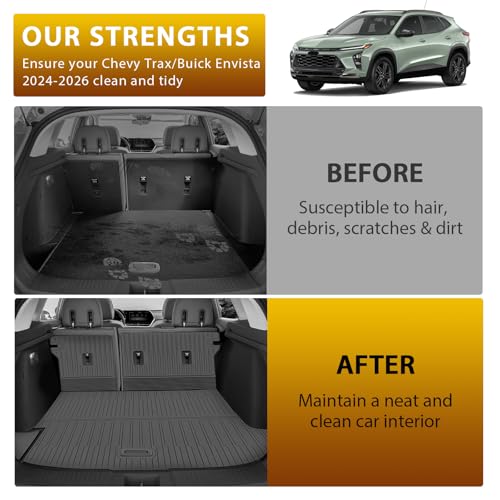 Floor Mats for 2024-2026 Chevy Trax/Buick Envista Car Mats, All Weather TPE Custom Upper Position Cargo Liner Seat Back Covers Protectors Full Set Car Accessories - size: 2)Chevy Trax/Buick Envista｜24-26｜Full Set