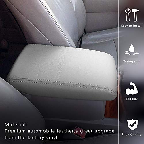 A ABIGAIL Center Console Armrest Cover Compatible with 2009 2010 2011 2012 2013 2014 2015 Honda Pilot Auto Leather Suture Console Lid Cover Replacement (Gray) - color: Gray, size: Center