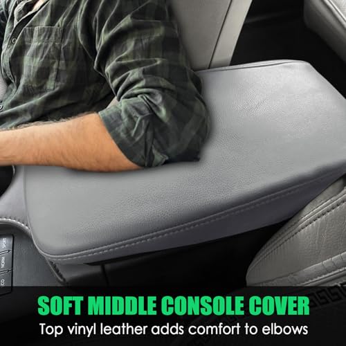 Center Console Cover for Avalon 2013-2018, Premium PU Leather Middle Console Cover Scratch-Resistant & Stylish Upgrade for Avalon Interior Accessories - Gray - size: 3) 13-18 |Avalon| Gray,Thin Size