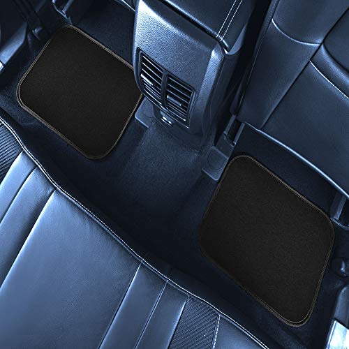 FH Group Color-Trimmed Non-Slip Carpet Car Floor Mats with Rubber Heel Pad – Universal Fit for Sedan, SUV & Truck – Full Set Black - color: BLACK