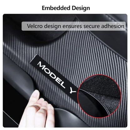 8PCS Door Sill Protector for Tesla Model 3 Highland 2024-2026, Carbon Fiber Texture Door Sill Guards Anti-Scratch, Full Protect Front and Rear Door Protection Pad Tesla Interior Accessories