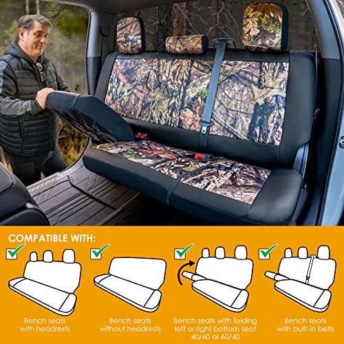 Mossy Oak Camo Truck Bench Seat Cover Fits All Full-Size Silverado F-150 Ram Sierra Titan Tundra Pickup Trucks; Folding Bench or Standard Bench Seats; 70% Polyester, 30% Polyurethane - color: Truck Rear Cover Camo