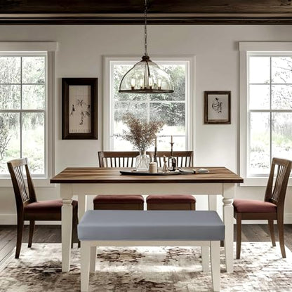 FUANGUI PU Waterproof Bench Cover, Stretch Dining Bench Cover for bedrooms, Living Rooms, Kitchens, Protector Chair Bench Piano Bench Seat Covers Stool Slipcover Removable, Washable - Grey - color: Pu Grey