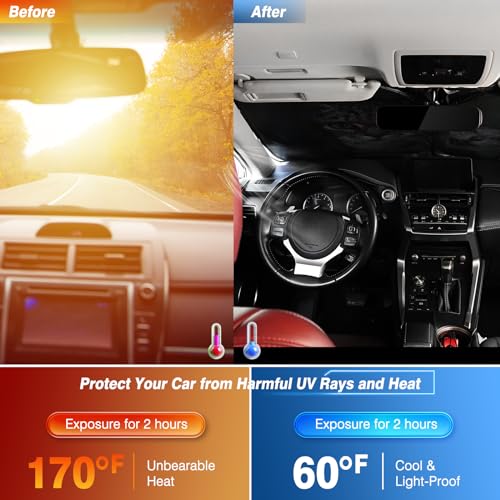 Windshield Sun Shade - Car Sun Shade Windshield, Cute Reflector Sunshade Offers Ultimate Protection for Car Interior - color: Cat