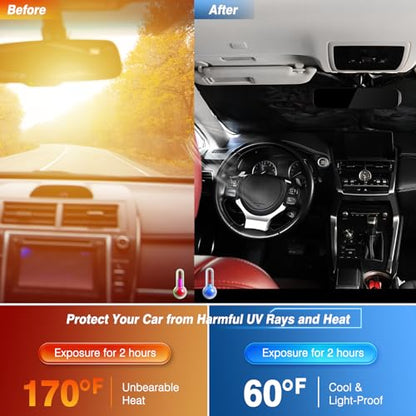Windshield Sun Shade - Car Sun Shade Windshield, Cute Reflector Sunshade Offers Ultimate Protection for Car Interior - color: Cat