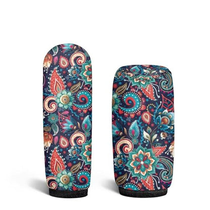 Bulopur Car Shifter Gear Hand Brake Trim Cover Set for Most Cars Van SUV Sedan Truck Auto Accessories - color: Boho Paisley Flower
