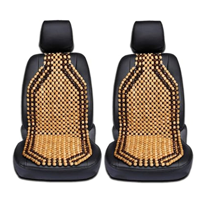 Zento Seat Beads Bead Seat Covers for Cars 2 Pieces of Natural Wooden Beads Back Massage Cushion, Bamboo Seat for Comfort in Your Travel Experience Cover Seats for Cars Beaded Car Seat