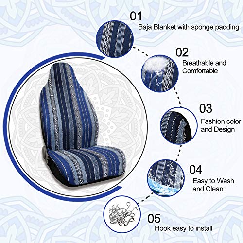 uxcell Universal Baja Seat Cover Universal Durable Bucket Seat Cover for Car SUV Automotive Navy Blue - style: Navy Blue