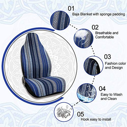 uxcell Universal Baja Seat Cover Universal Durable Bucket Seat Cover for Car SUV Automotive Navy Blue - style: Navy Blue