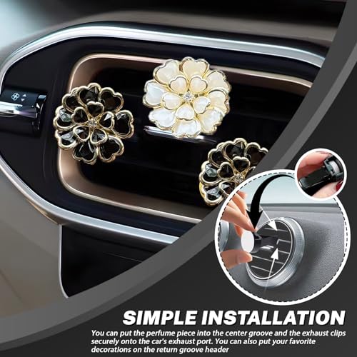 30Pcs Car Vent Clips, Car Air Freshener Vent Clip Air Conditioner Outlet Perfume Clips for Auto Car Interior Decorations Accessories, Metal Square Head + Round Slot Head