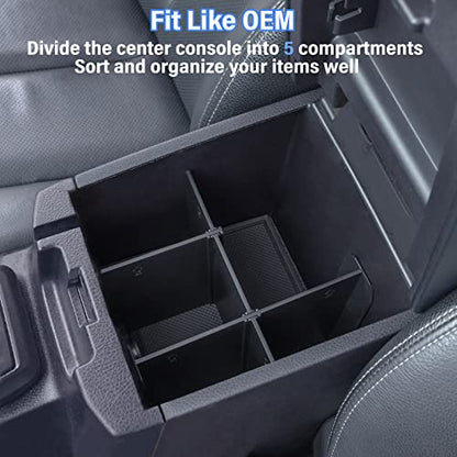 Center Console Dividers Organizer Compatible with Toyota Tacoma 2016-2021 2022 2023 Accessories,Insert Box ABS Secondary Storage