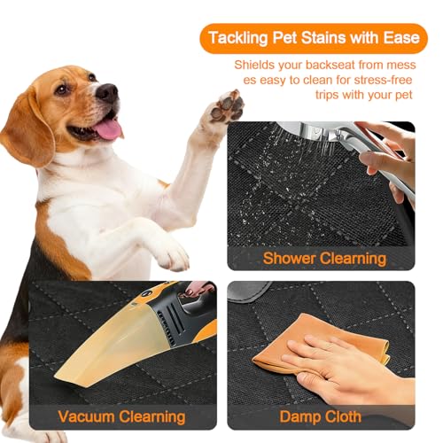 Dog Car Seat Cover for Rear Seat, Waterproof & Scratch-Proof Pet Seat Protector, Nonslip Car Seat Cover for Dogs, Universal Fit for Cars, Trucks & SUVs, Standard Size - size: Black Rear Seat Cover