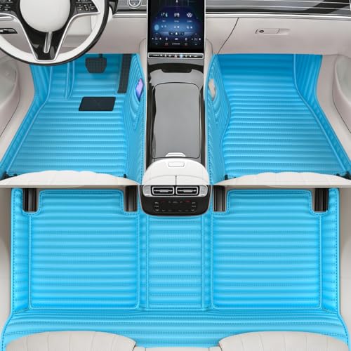 All-Weather car Floor mats, Anti-Slip Leather Floor mats Set, Suitable for 99% of Vehicle Models, Providing Comprehensive Protection for the car Carpet of Your Beloved car. (Blue1=) - color: Blue1=