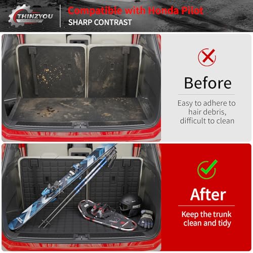 Trunk Mat Compatible with 2023-2026 Honda Pilot Cargo Mat Cargo Liner Trunk Liner Back Seat Cover Protector TPE All Weather 2025 Pilot Accessories (Trunk Mat with Backrest Mat) - style: For Honda Pilot | 2023-2026
