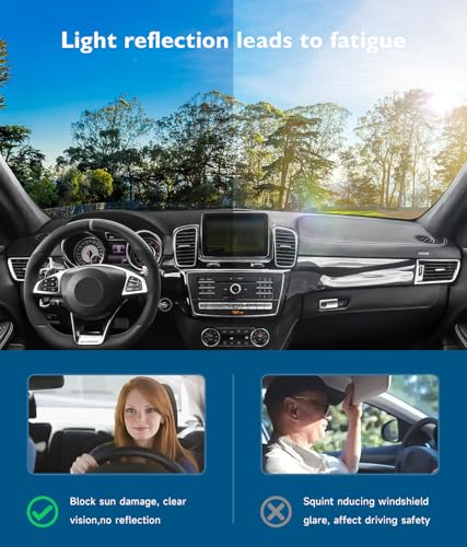 BIBLOZ Dash Cover Mat for Mercedes Benz 2017 2018 2019 GLE Model GLE300d GLE350 GLE400 GLE550e GLE43 GLE63 Accessories Black Flannel Interior Trim Car Dashboard UV Sun Protection - size: 2017-2019 GLE