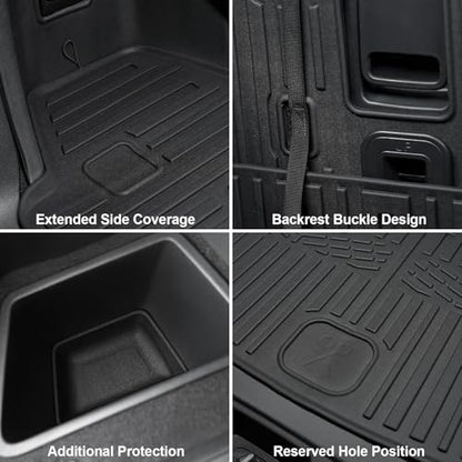 Cargo Mat for 2016-2025 Dodge Durango 6/7 Passenger Accessories, Full Coverage All Weather TPE Protector Cargo Mat with Backrest Mat Trunk Mat Cargo Liner for 2025 Durango RT Accessories