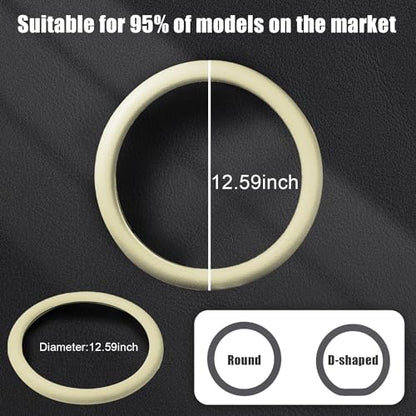 JDDRY Car Steering Wheel Cover,Silicone Steering Wheel Protector,Universal Fit Vehicle Steering Wheel Cover,Steering Wheel Protective Cover(Beige,1PC) - color: Beige