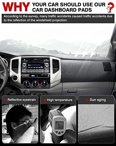 Autorder Dashboard Cover Mat for 2005-2015 Toyota Tacoma Pickup Accessories Dash Cover Flannel Dash Mat Sunshade Glare UV Rays Protector - size: 2005-2015 Toyota Tacoma