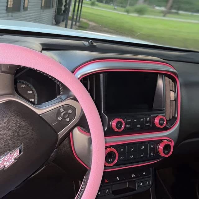 TIKUN TECH Pink Car Interior Decorative Molding Door Panel Dashboard Gap Trim Strip (16Ft) - size: 16ft